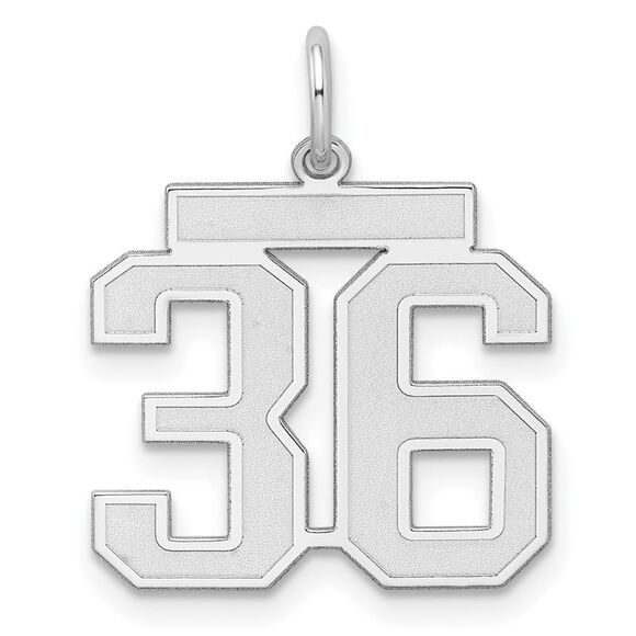 Sterling Silver Jersey Collection Medium Number 36 Pendant